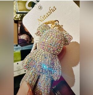 Sparkling Rhinestone Bling Bear Keychain-Bag Charm (Irsdesant 🩶)
